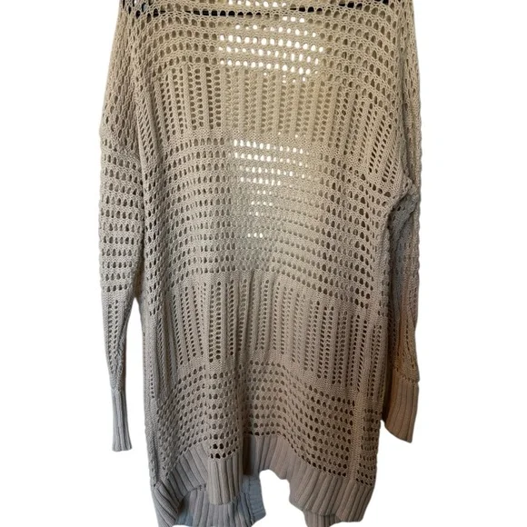 UpWest Cream Cardigan Sweater with Geometric Knit - Picture 2 of 2